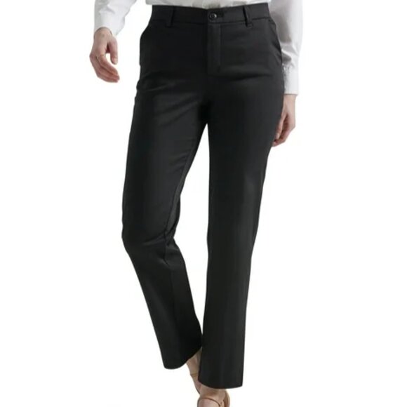Lee® Women's Regular Fit Comfort Waist Straight Woven Pant, Black, Size 14M - Picture 1 of 14